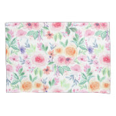 Housse D'oreillers Fleurs d'aquarelle et feuilles (devant-gauche)