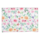 Housse D'oreillers Fleurs d'aquarelle et feuilles (devant-Droit)