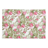 Housse D'oreillers Fleurs d'aquarelle rose rose roses fleuris (Dos)