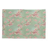 Housse D'oreillers Fleurs de cerisiers en rose et Turquoise (Dos-gauche)
