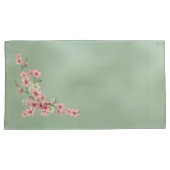 Housse D'oreillers Fleurs de cerisiers en rose et Turquoise (devant-Droit)