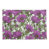 Housse D'oreillers Fleurs de cosmos violet (Dos-Droit)