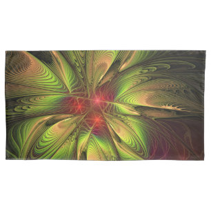 Housse D'oreillers Fleurs de fantaisie fractale douces et tendres