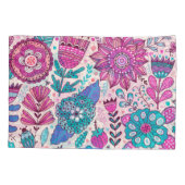 Housse D'oreillers Fleurs de gribouillis botaniques, texture transpar (Dos)