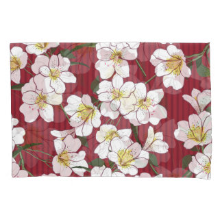 Housse D'oreillers Fleurs de Jardin Blanches : Vintage bande