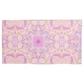 Housse D'oreillers Fleurs de jardin rétro en rose (devant-gauche)