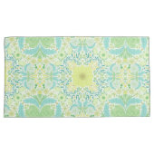 Housse D'oreillers Fleurs de jardin rétro en vert et jaune (devant-Droit)