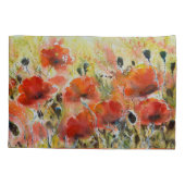 Housse D'oreillers Fleurs de pavot rouge, aquarelle douce. (Dos)