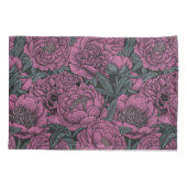 Housse D'oreillers Fleurs de pivoines violettes (Dos-gauche)