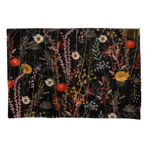 Housse D'oreillers Fleurs de prairie en floraison main tiré