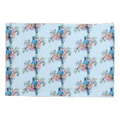 Housse D'oreillers Fleurs de printemps bleu Jay (Dos)