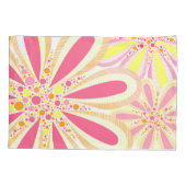 Housse D'oreillers Fleurs de printemps jaune et rose (Dos)