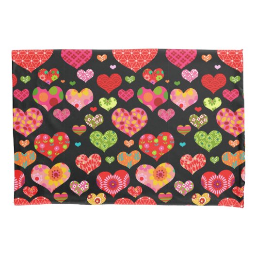 Housse D'oreillers Fleurs de printemps Rainbow Love Hearts (devant)