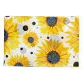 Housse D'oreillers Fleurs de soleil jaunes Motif Arrière - plan blanc (Dos)
