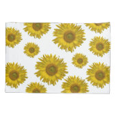 Housse D'oreillers Fleurs de soleil rayées jaunes (Dos)