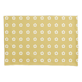 Housse D'oreillers Fleurs de tasse à beurre jaune et blanc or