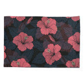 Housse D'oreillers Fleurs d'Hibiscus : papier peint transparent foncé (Dos)