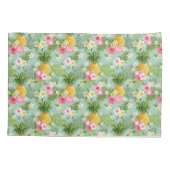 Housse D'oreillers Fleurs et ananas tropicaux (Dos-gauche)