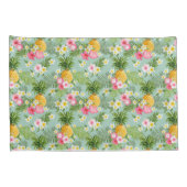 Housse D'oreillers Fleurs et ananas tropicaux (Dos-Droit)
