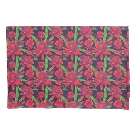 Housse D'oreillers Fleurs et colibris (devant-gauche)