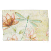 Housse D'oreillers Fleurs et libellule (devant)