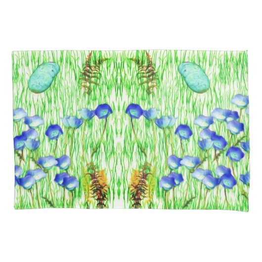 Housse D'oreillers Fleurs Ferns Grass Rocks Photo Peinture Abstraite (devant)