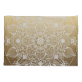 Housse D'oreillers Fleurs, Feuilles, Dentelle Blanche Floral Mandala  (Dos-gauche)