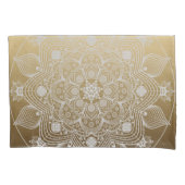 Housse D'oreillers Fleurs, Feuilles, Dentelle Blanche Floral Mandala  (devant-gauche)