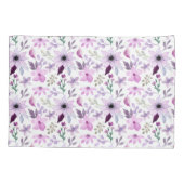 Housse D'oreillers Fleurs florales violettes pastel rose (Dos)