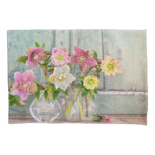Housse D'oreillers Fleurs Hellebores dans Vases
