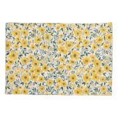 Housse D'oreillers Fleurs jaunes : moderne floral sans soudure. (Dos)