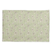 Housse D'oreillers Fleurs jetées sur vert olive - motif sans soudure. (Dos)