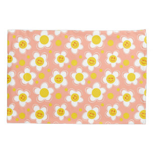 Housse D'oreillers Fleurs joyeuses - rose