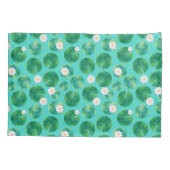 Housse D'oreillers Fleurs Lys d'Eau Blanche & Motif Lily Pad (Dos)