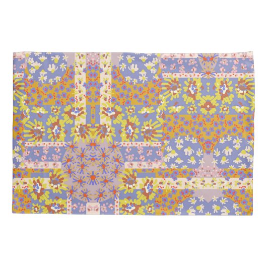 Housse D'oreillers Fleurs marguerites modernes en Patchwork sur Périw (Dos)