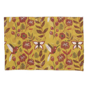 Housse D'oreillers Fleurs motifs florales sans soudure, papillon, rou