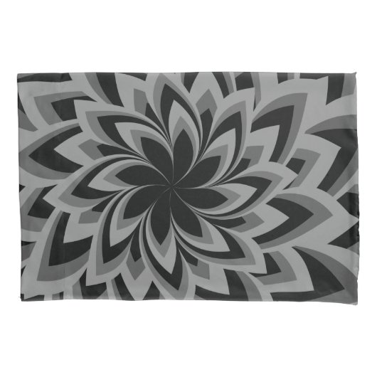 HOUSSE D'OREILLERS FLEURS NOIRES ET BLANCHES (devant)