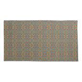 Housse D'oreillers Fleurs orange et bleu (Dos-gauche)