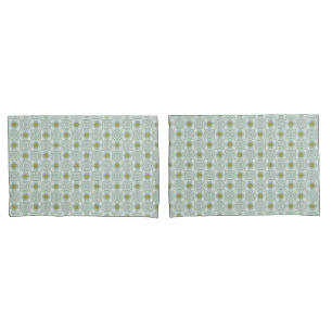 Housse D'oreillers Fleurs ou yeux - vert neutre