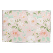 Housse D'oreillers Fleurs Roses d'aquarelle en rose et en rose (Dos)