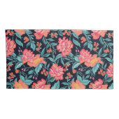 Housse D'oreillers Fleurs roses et coraux (Dos-Droit)