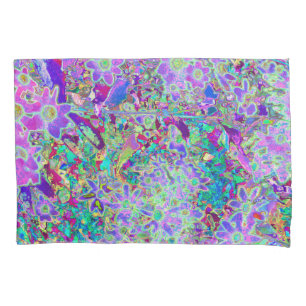 Housse D'oreillers Fleurs roses et violettes Abstraites