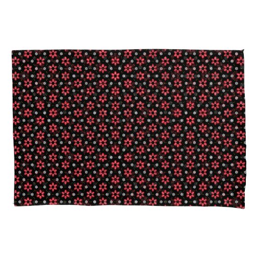 Housse D'oreillers Fleurs rouges (devant)