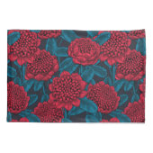 Housse D'oreillers Fleurs rouges de waratah (Dos)
