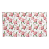 Housse D'oreillers Fleurs rouges et baies aux Feuilles verts (Dos-Droit)