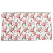 Housse D'oreillers Fleurs rouges et baies aux Feuilles verts (devant-Droit)