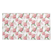 Housse D'oreillers Fleurs rouges et baies aux Feuilles verts (Dos-gauche)