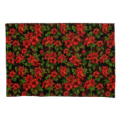 Housse D'oreillers Fleurs rouges sur l'arrière - plan noir (devant-gauche)