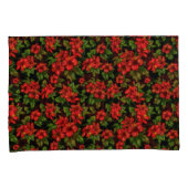 Housse D'oreillers Fleurs rouges sur l'arrière - plan noir (devant-Droit)