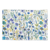 Housse D'oreillers Fleurs sauvages de Jardin Bleu Rustique (Dos)